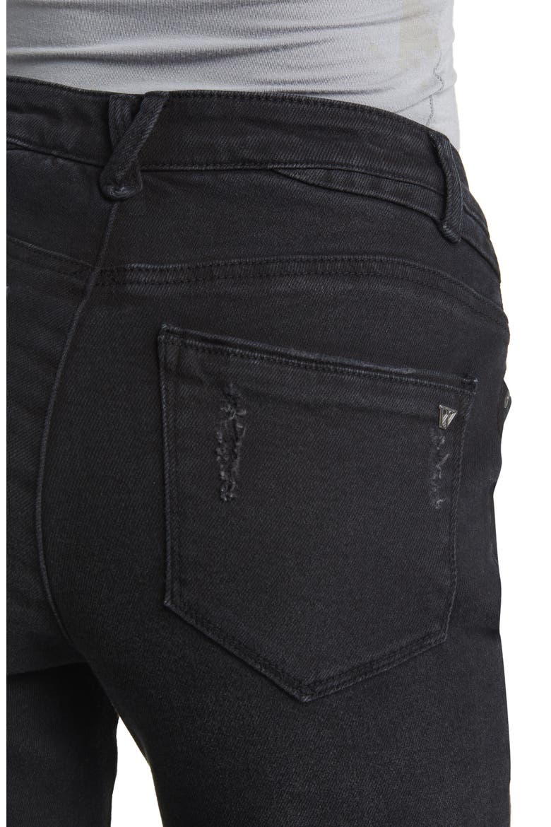 'Ab'Solution Chew Hem Straight Leg Jeans (Nordstrom Exclusive), Alternate, color, BLACK