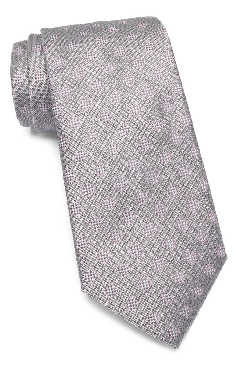 Michael Kors Valerian Neat Tie, Main, color, Charcoal