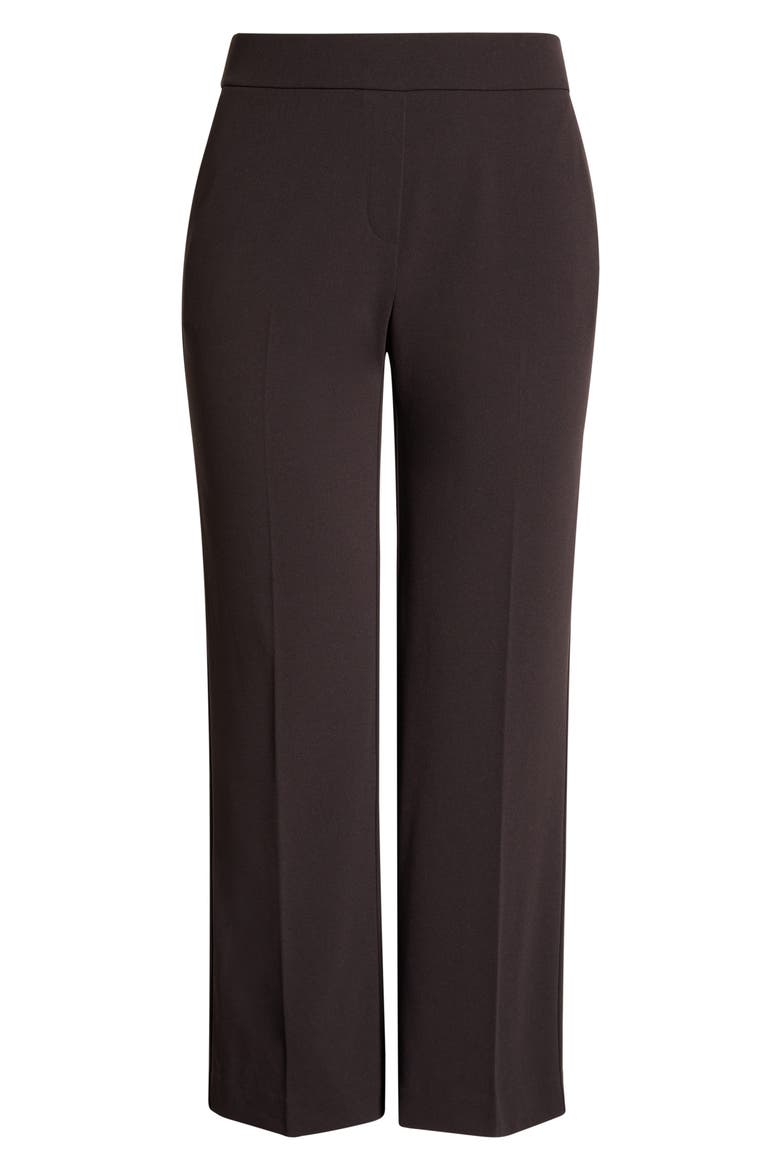 Pull-On Crepe Straight Leg Pants, Alternate, color, CHOCLATE BROWN