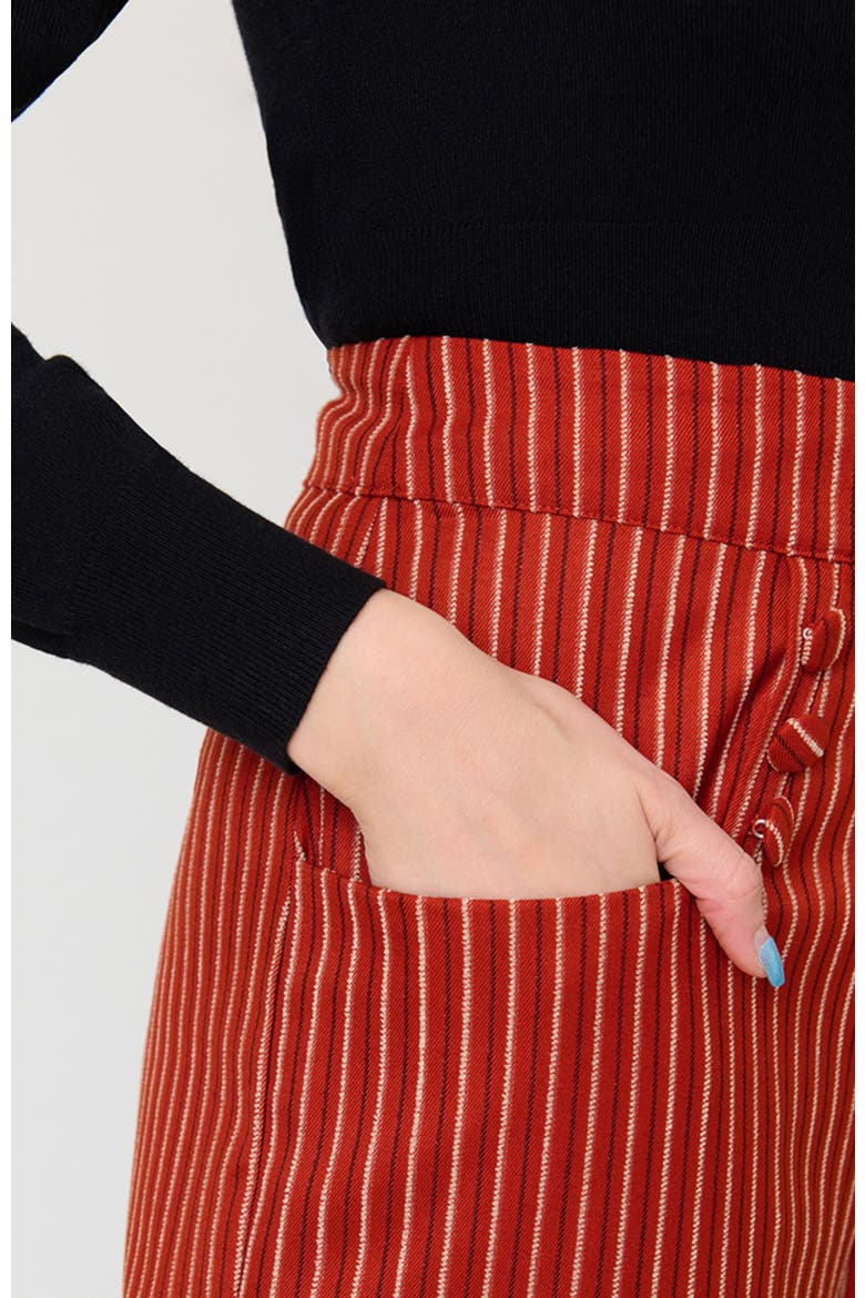 1940s Ginger Wide Leg Pants, Alternate, color, Orange Pinstripe
