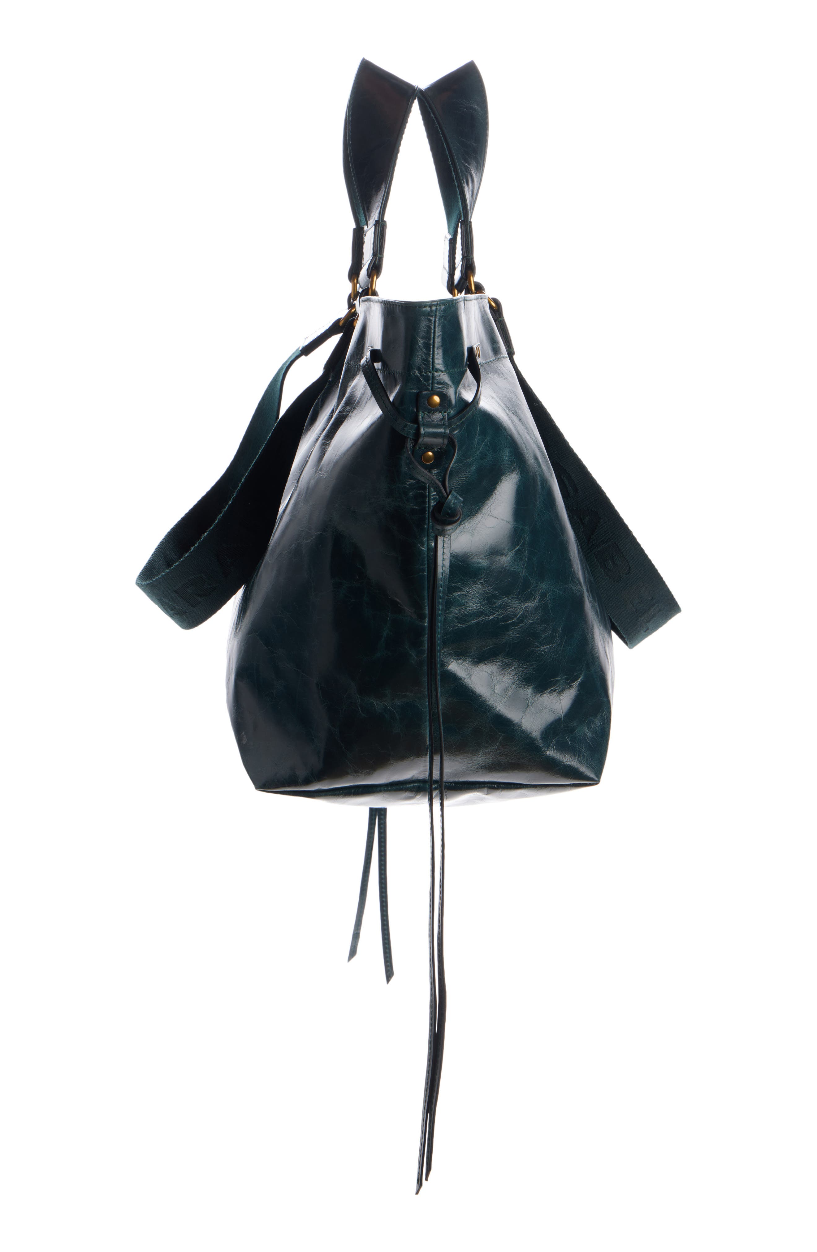 Wardy Leather Shopper Tote, Alternate, color, DEEP TEAL