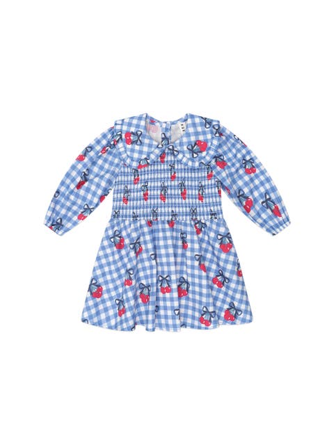 Cherry Gingham Shirred Dress (Toddler, Little Kid, Big Kid)