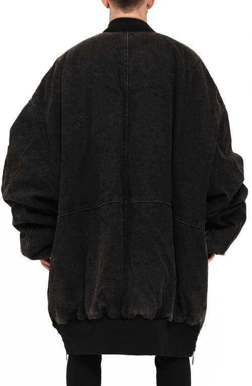 Purple Brand X Alpha Giant Bomber Jacket In Black