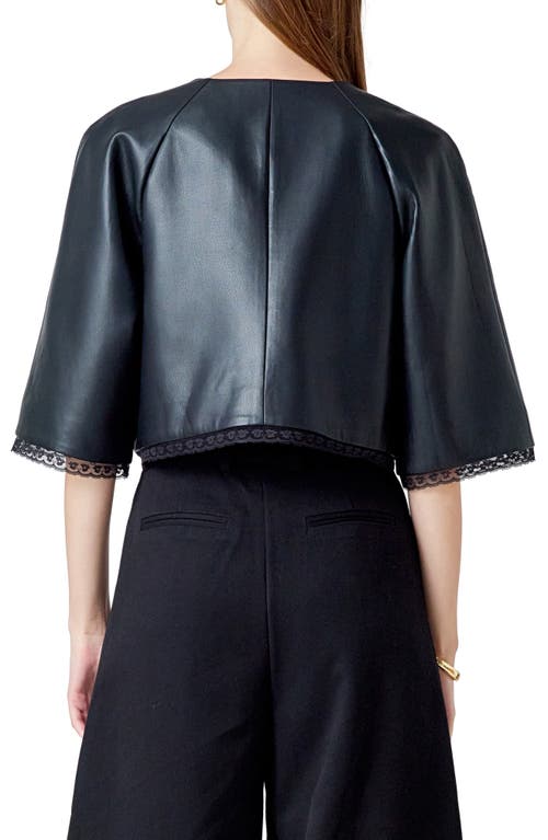 Endless Rose Faux Leather Crop Jacket In Black
