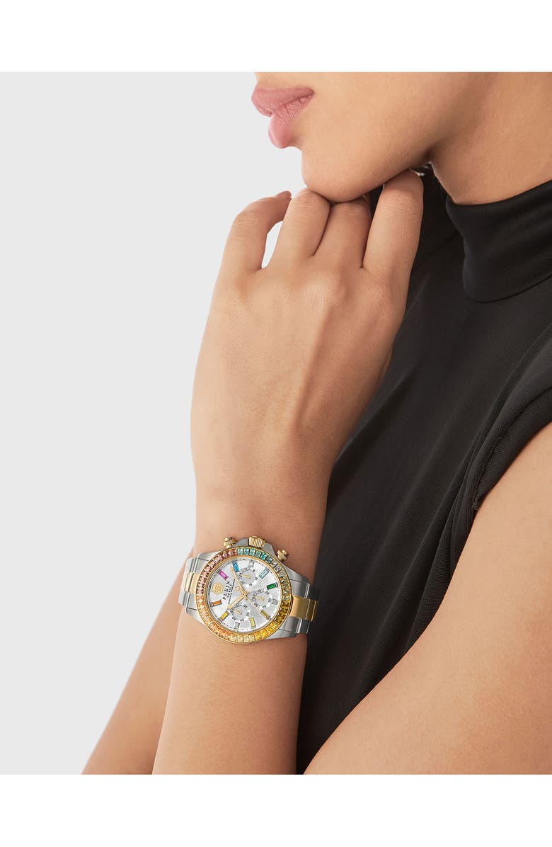 PHILIPP PLEIN Nobile Silicone Strap Chronograph Watch, 43mm, Alternate, color, Two Tone