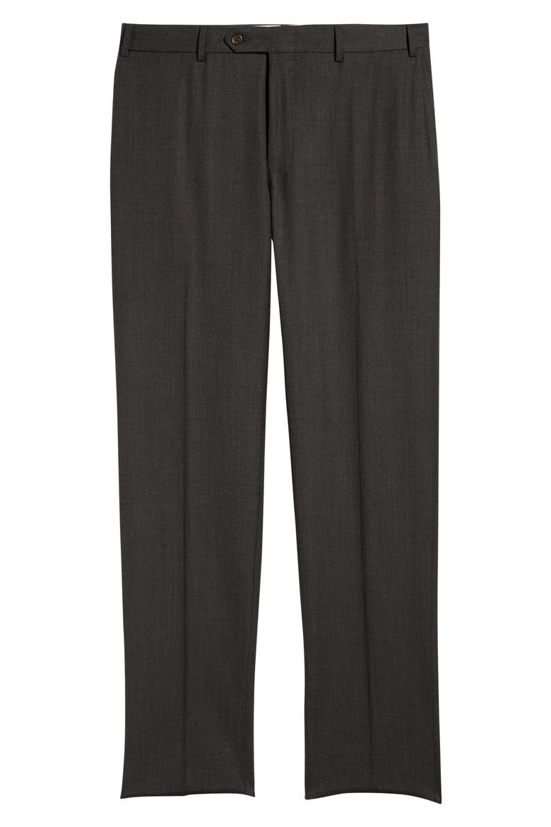 Siena Regular Fit Super 130s Wool Solid Dress Pants, Alternate, color, BLACK