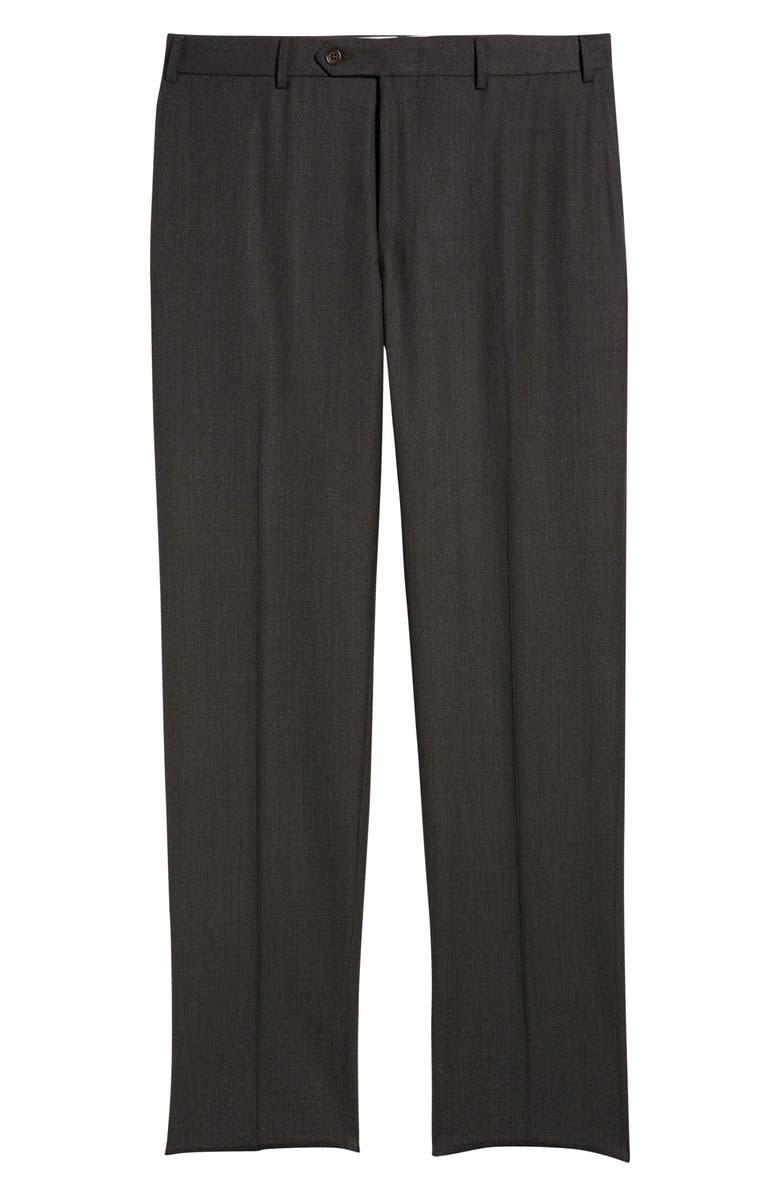 Canali Siena Regular Fit Super 130s Wool Solid Dress Pants, Alternate, color, Black