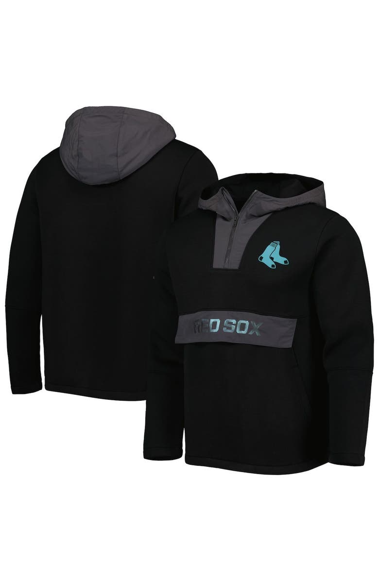 LEVELWEAR Men's Levelwear Black Boston Red Sox Ruckus Quarter-Zip Hoodie, Alternate, color, 