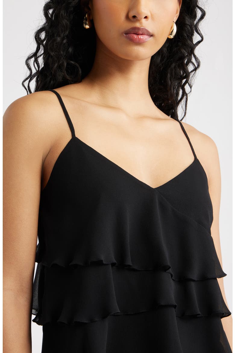 Ruffle Tiered Camisole, Alternate, color, BLACK