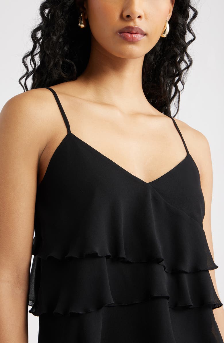 Open Edit Ruffle Tiered Camisole, Alternate, color, Black