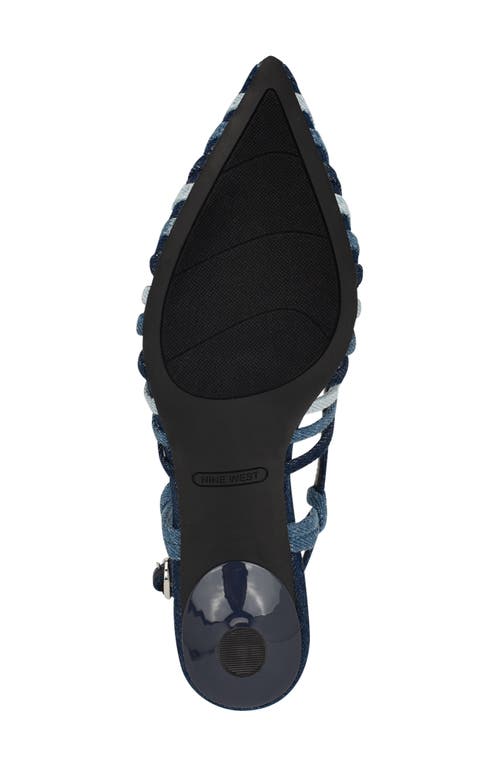 Shop Nine West Resta Slingback Kitten Heel Pump In Medium Blue