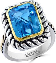 EFFY Sterling Silver & 18K Gold Blue Topaz Ring