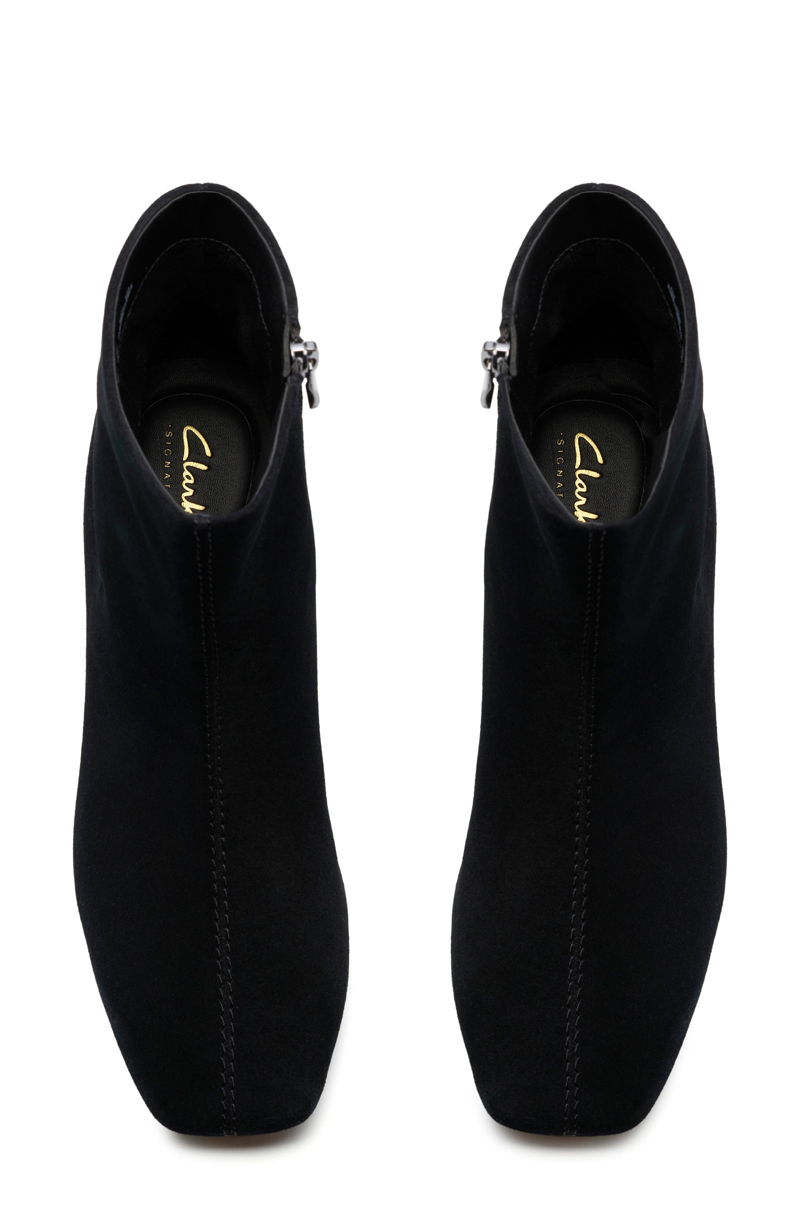 Clarks<sup>®</sup> Fernie Side Zip Block Heel Bootie, Alternate, color, Black Suede