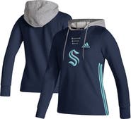adidas Women's adidas Deep Sea Blue Seattle Kraken Skate Lace AEROREADY Pullover Hoodie