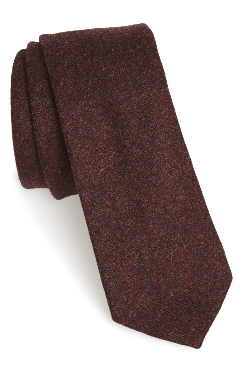W.R.K Solid Wool Tie, Main, color, Brown