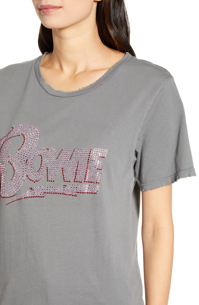 Recycled Karma Crystal Embellished David Bowie Distressed Tee, Alternate, color, 