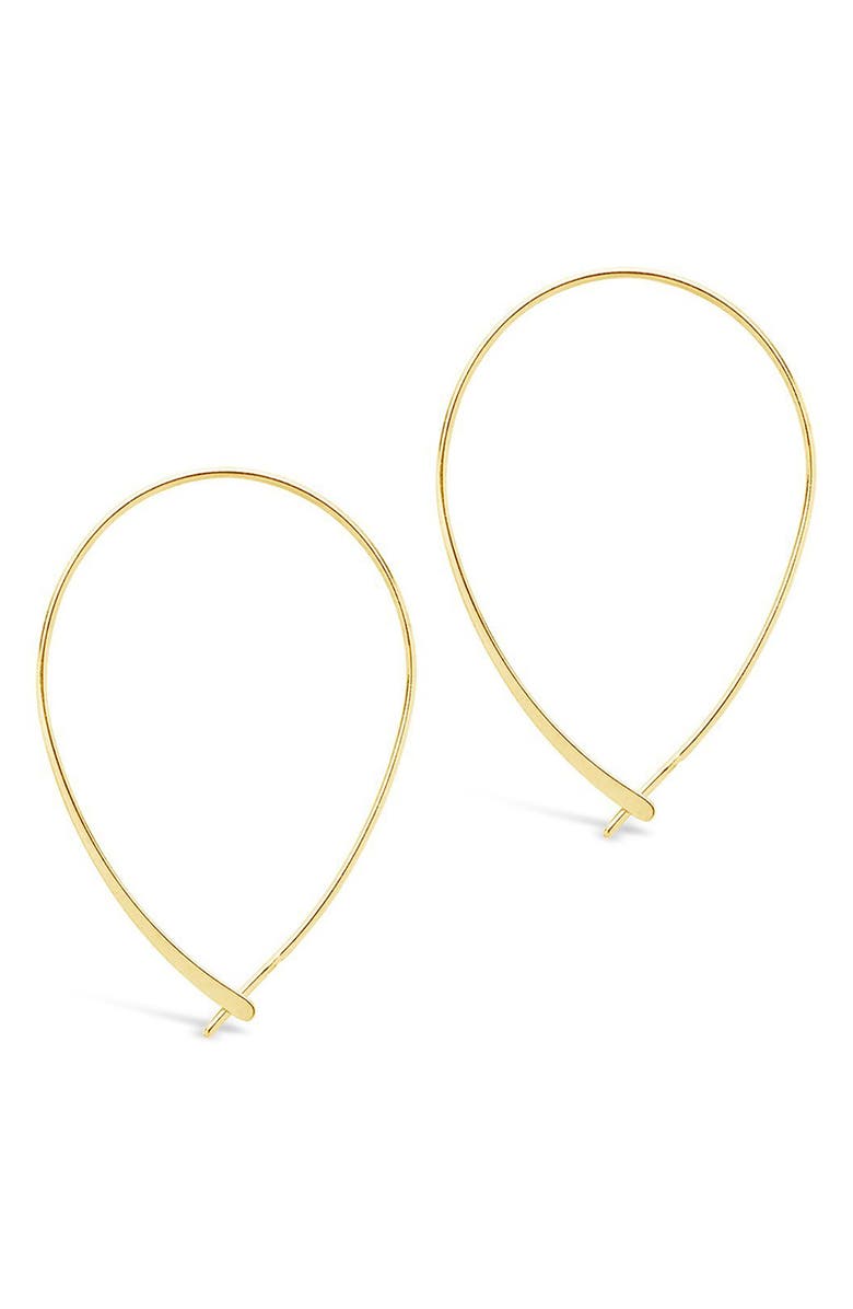 Sterling Forever Threader Hoop Earrings, Main, color, Gold