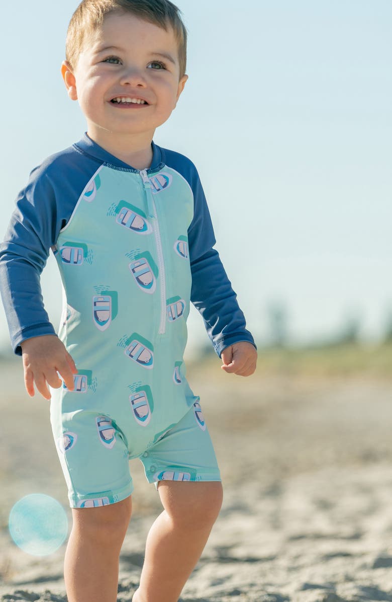 Snapper Rock Float Your Boat One-Piece Rashguard Swimsuit, Alternate, color,