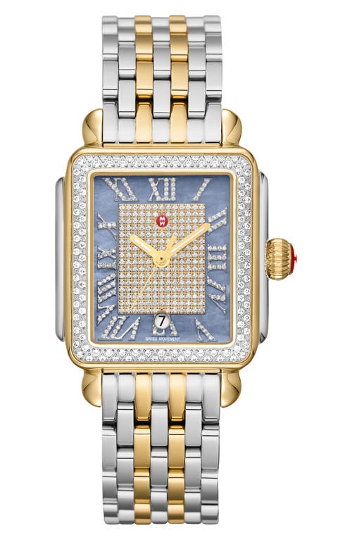 MICHELE Le Deco Madison Diamond Bracelet Watch, 35mm in Two Tone 