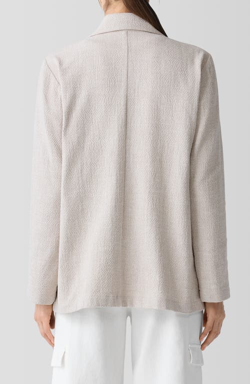 Eileen Fisher Stretch Organic Cotton Longline Blazer In Gray