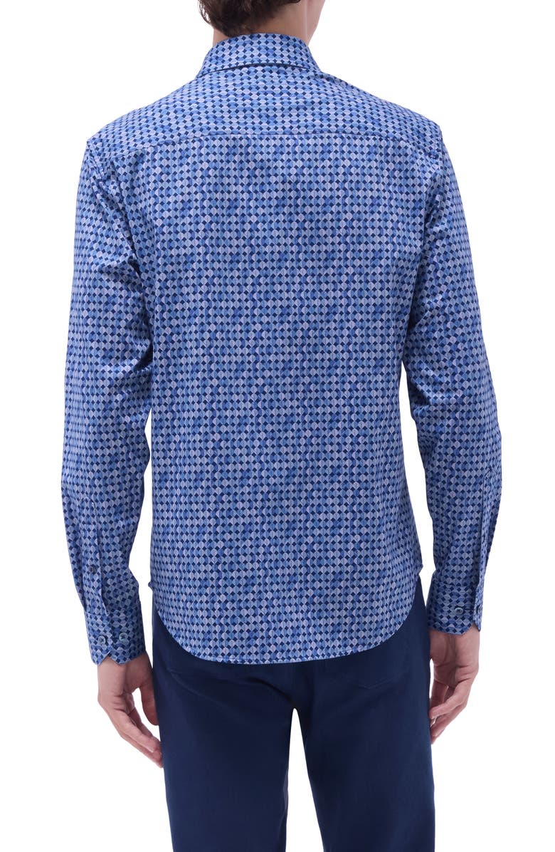 Bugatchi James OoohCotton<sup>®</sup> Abstract Button-Up Shirt, Alternate, color, Night Blue