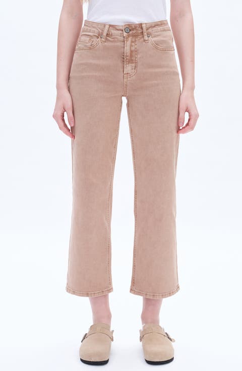 Bella Crop Straight Leg Jeans (Nocciola)