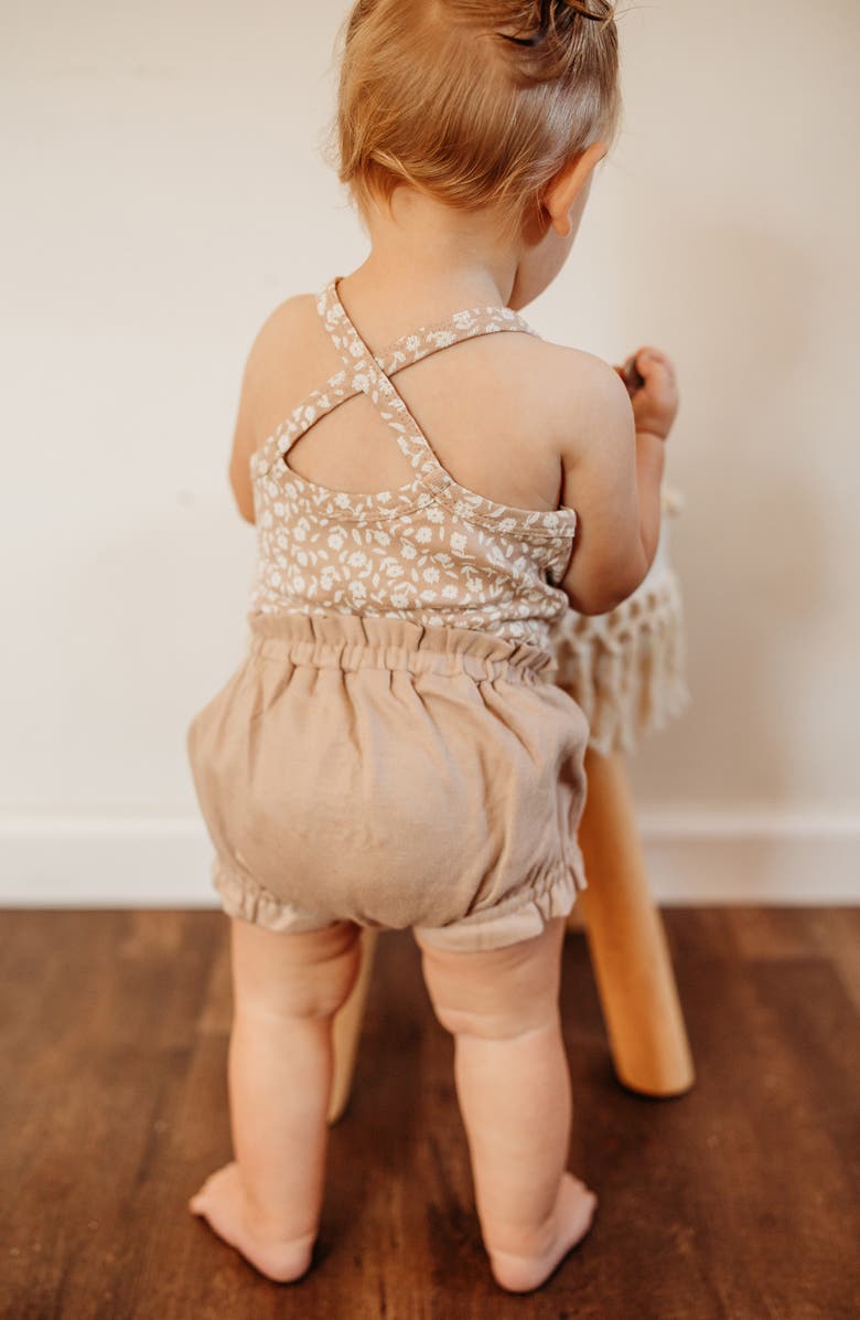 L'ovedbaby Print Organic Cotton Tank Bodysuit & Bloomers Set, Alternate, color, Oatmeal Ditsy Floral