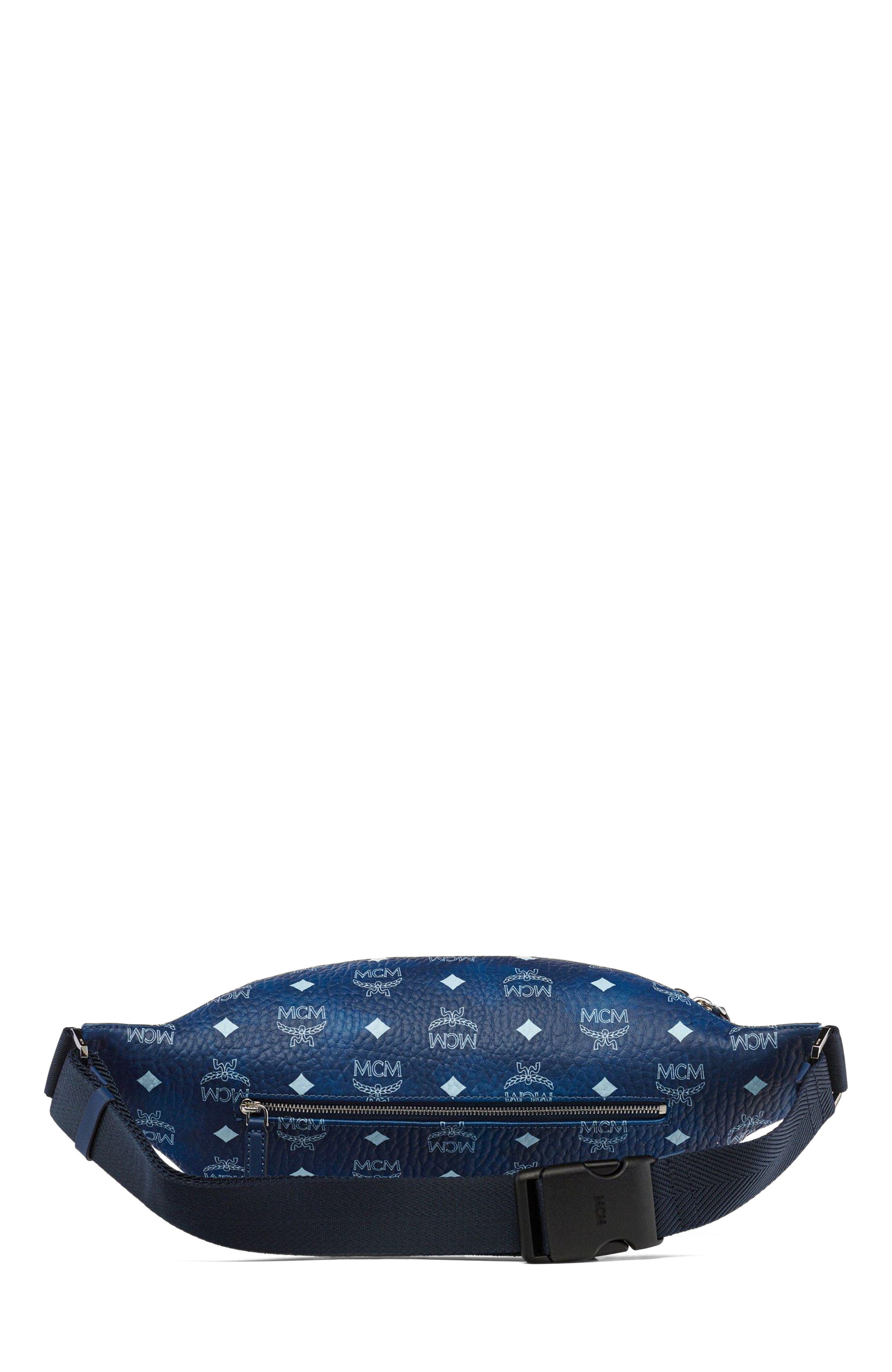 MCM Fursten Belt Bag in Visetos, Alternate, color, Pink