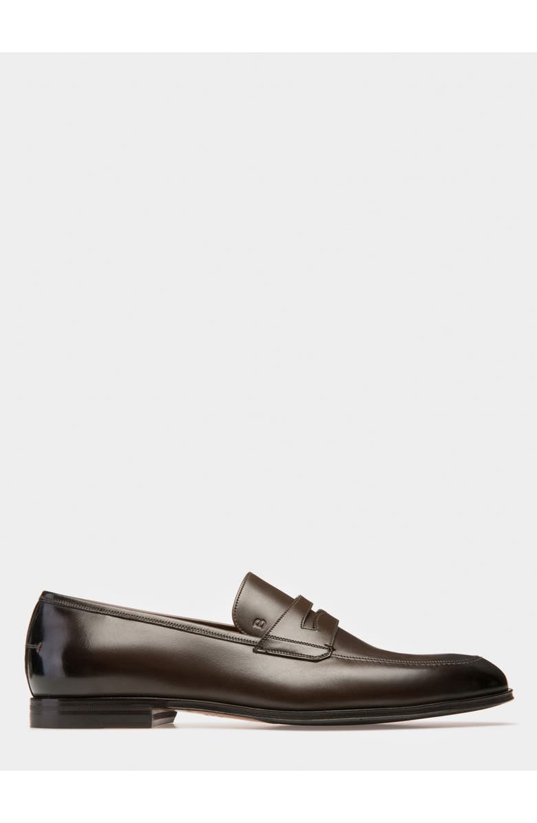 Bally Webb Leather Loafers, Alternate, color, Brown