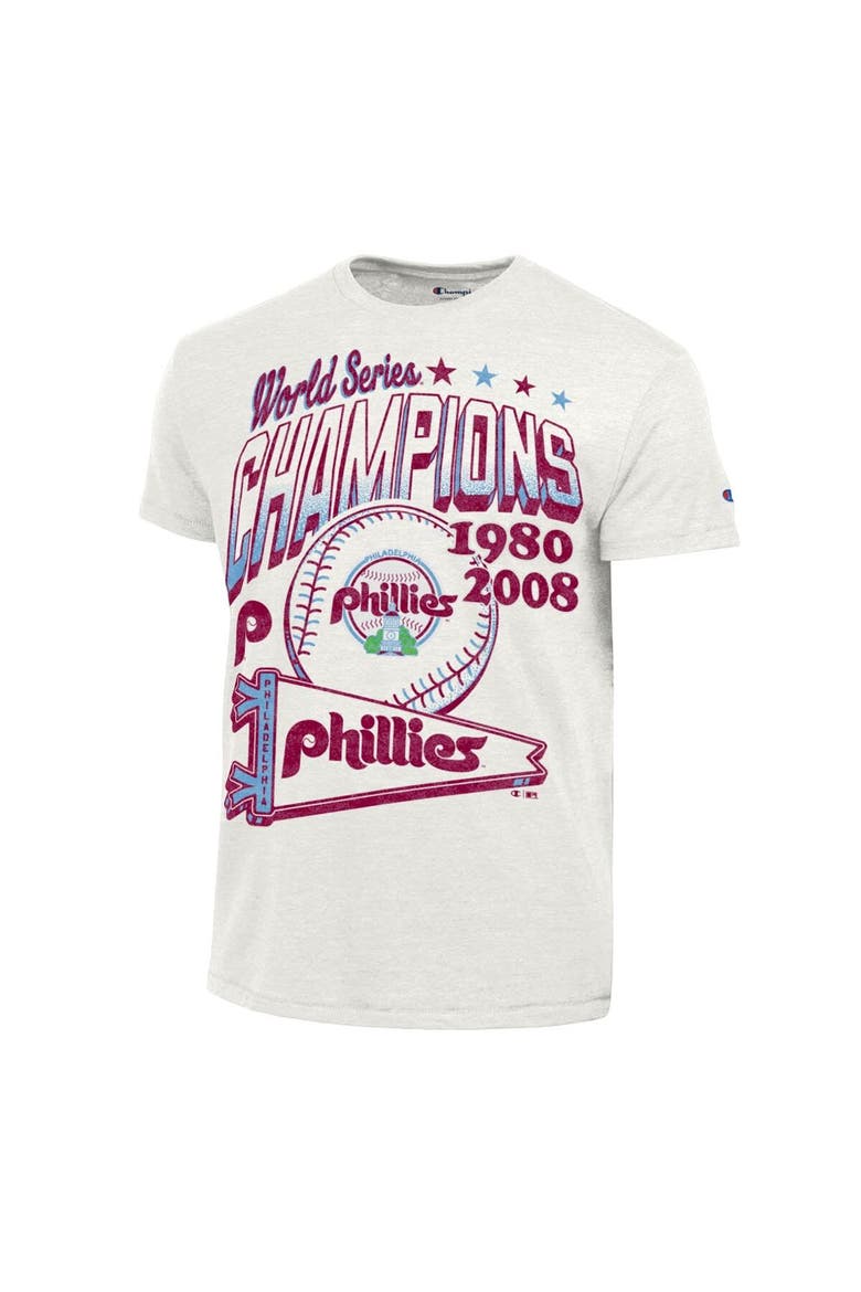 Men's Champion  White Philadelphia Phillies Winning Tradition Cooperstown Tri-Blend T-Shirt, Alternate, color, White