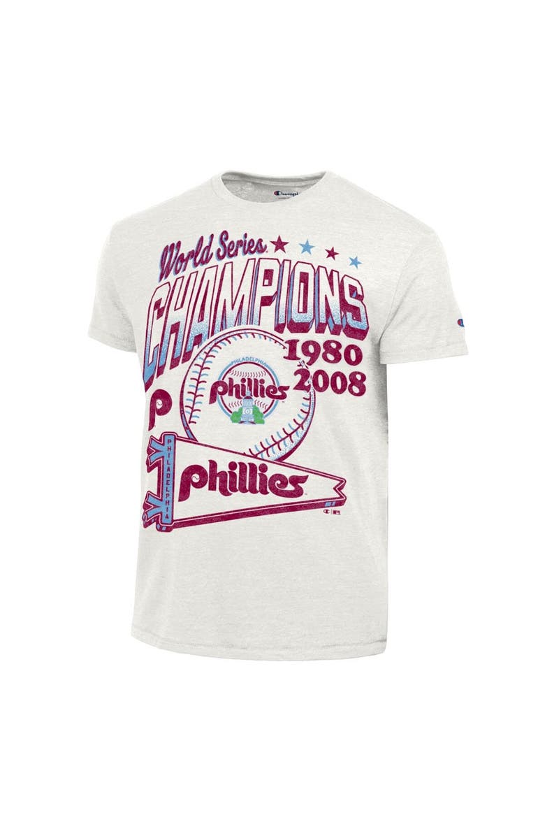 Champion Men's Champion White Philadelphia Phillies Winning Tradition Cooperstown Tri-Blend T-Shirt, Alternate, color, White
