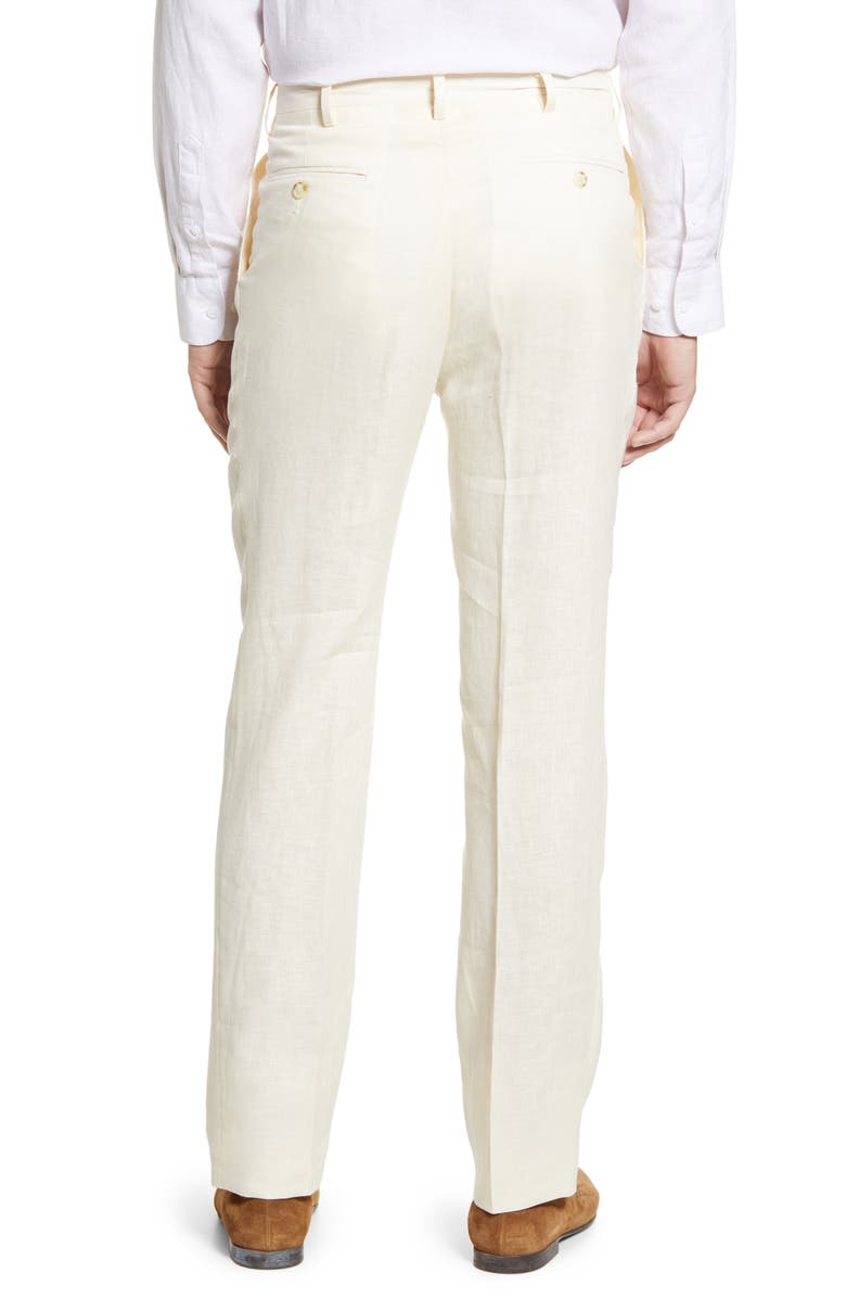 Berle Pleat Front Linen Pants, Alternate, color, Stone