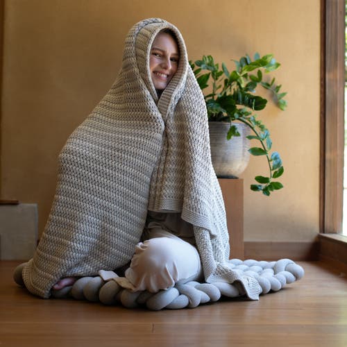 Pink Lemonade Tara Organic Cotton Throw Blanket In Neutral