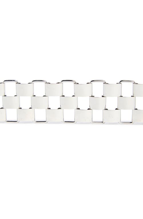 Vince Camuto Large Link Metal Mesh Belt In Silver