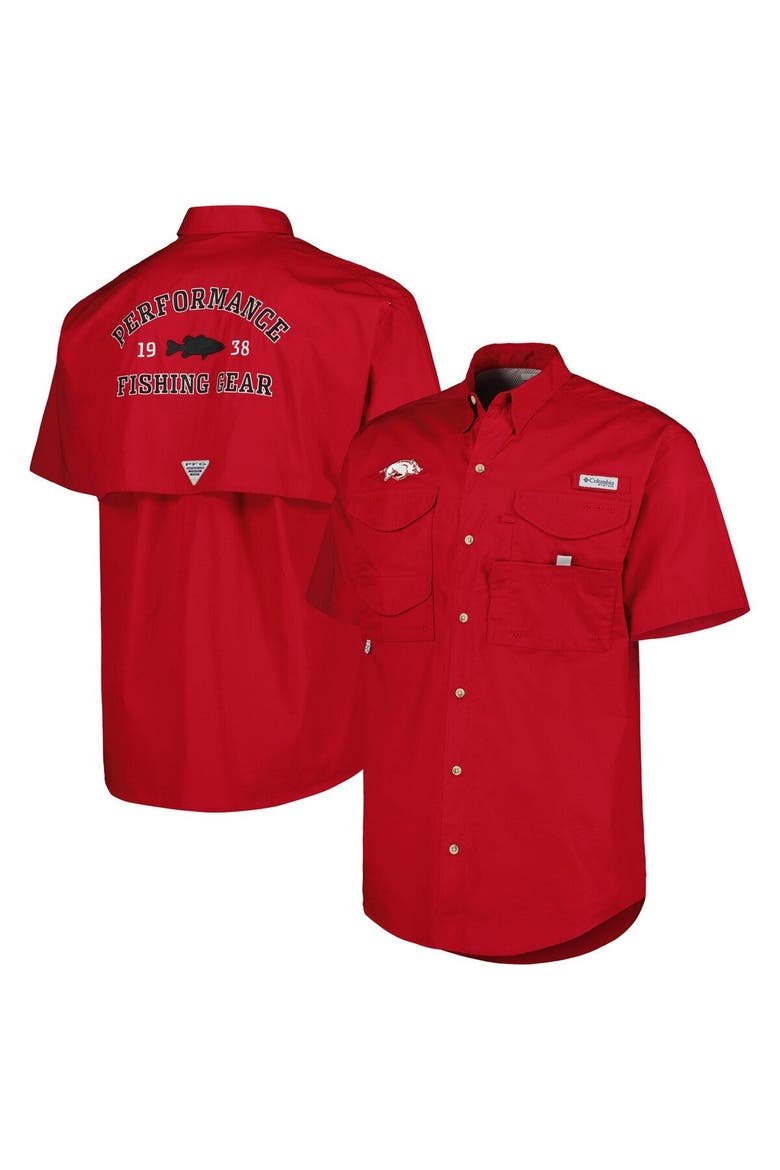 Men's Columbia Cardinal Arkansas Razorbacks Bonehead Button-Up Shirt, Main, color, Cardinal