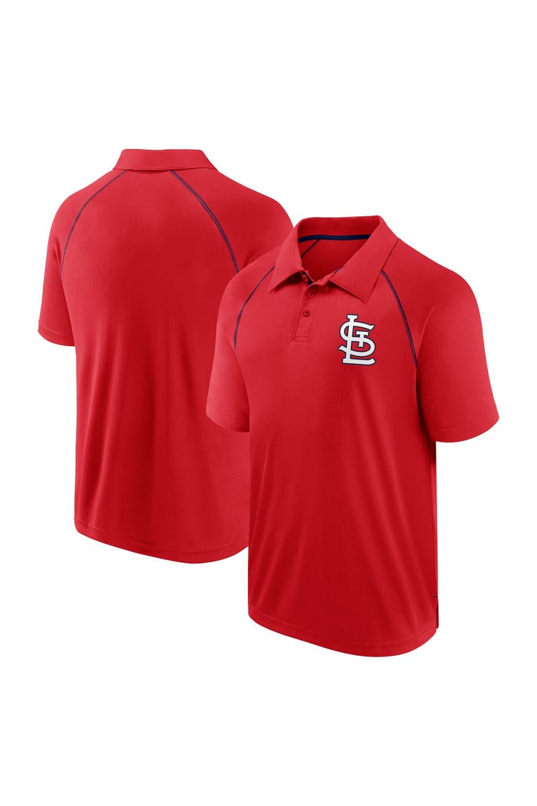 Men's Fanatics Red St. Louis Cardinals Strong Alone Raglan Polo, Main, color, Red