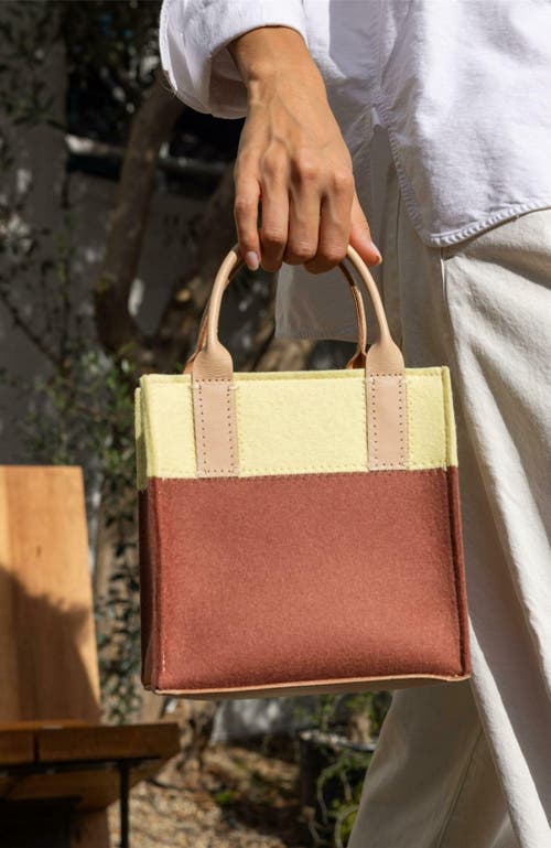 Graf & Lantz Graf Lantz Jaunt Merino Wool Mini Tote In Terracotta/limoncello