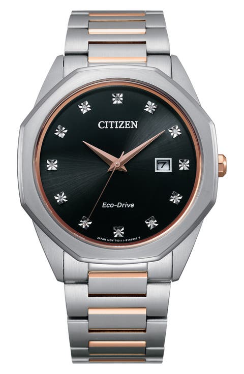 Men's Corso Two-tone Stainless Steel Diamond Dial Bracelet Watch, 39mm