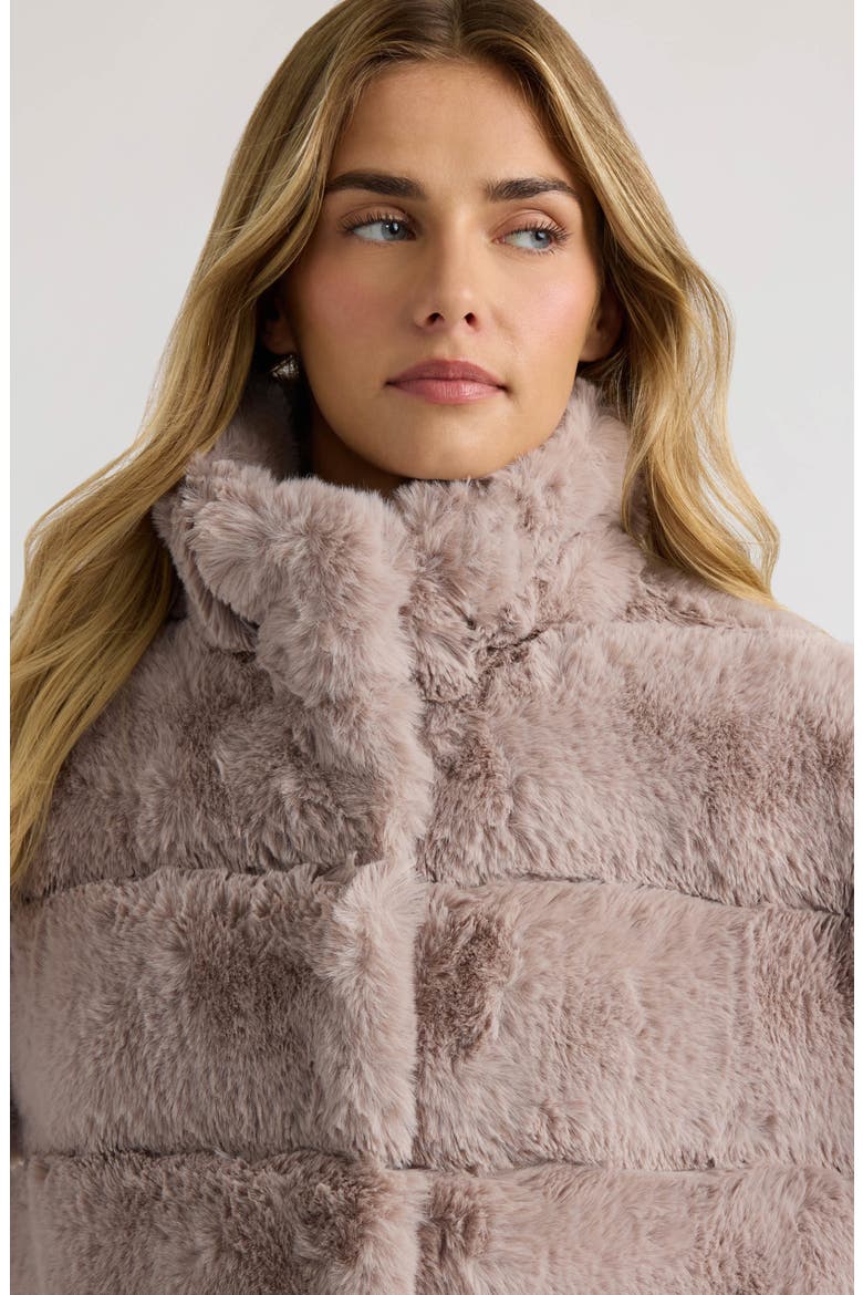 Wide Stripe Faux Fur Coat, Alternate, color, ASH GRAY