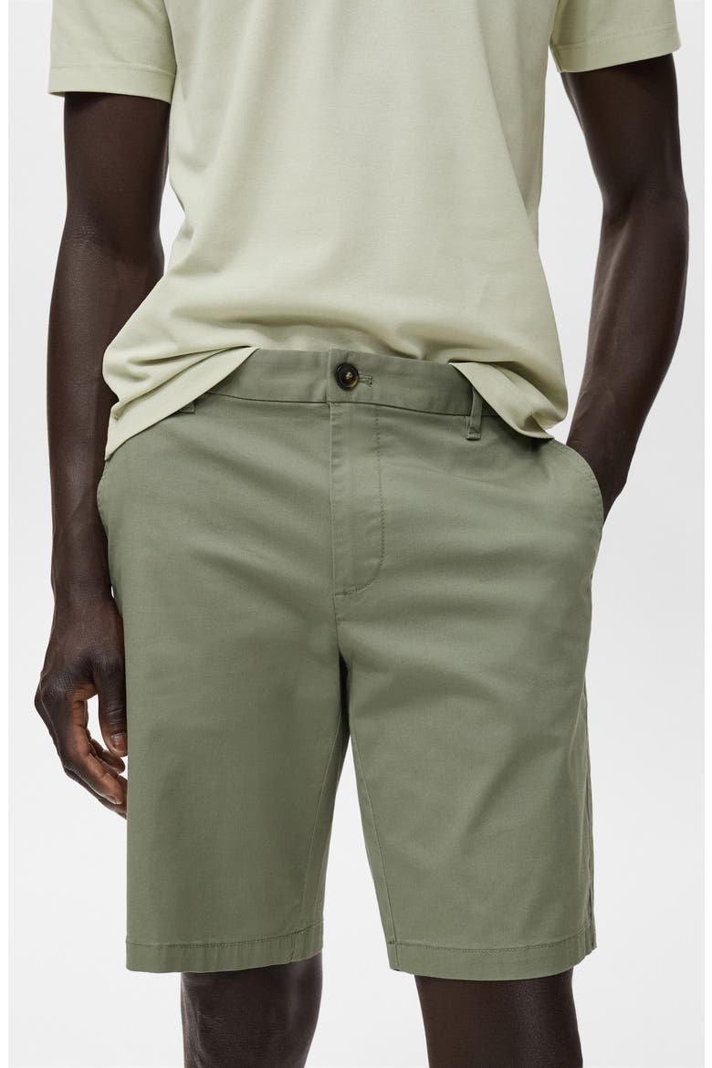Flat Front Stretch Cotton Bermuda Shorts, Alternate, color, GREEN