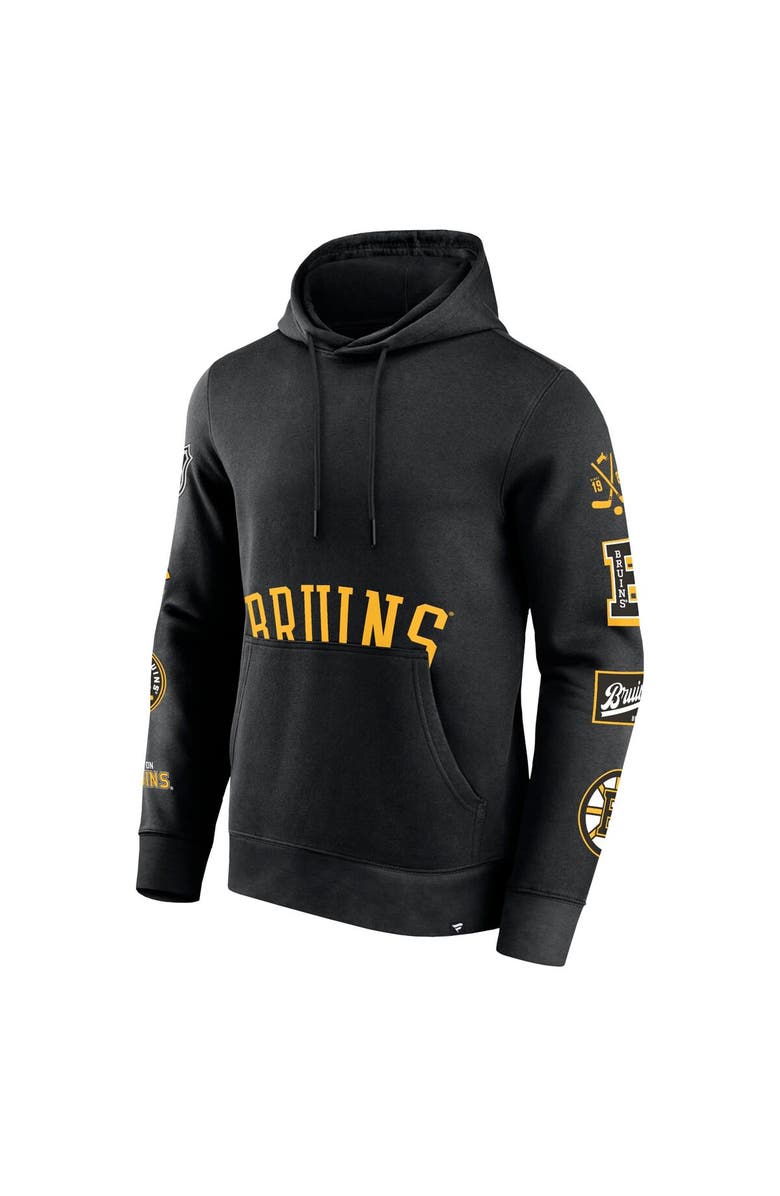 FANATICS Men's Fanatics Branded Black Boston Bruins Wild Winner Fleece Pullover Hoodie, Alternate, color, Black