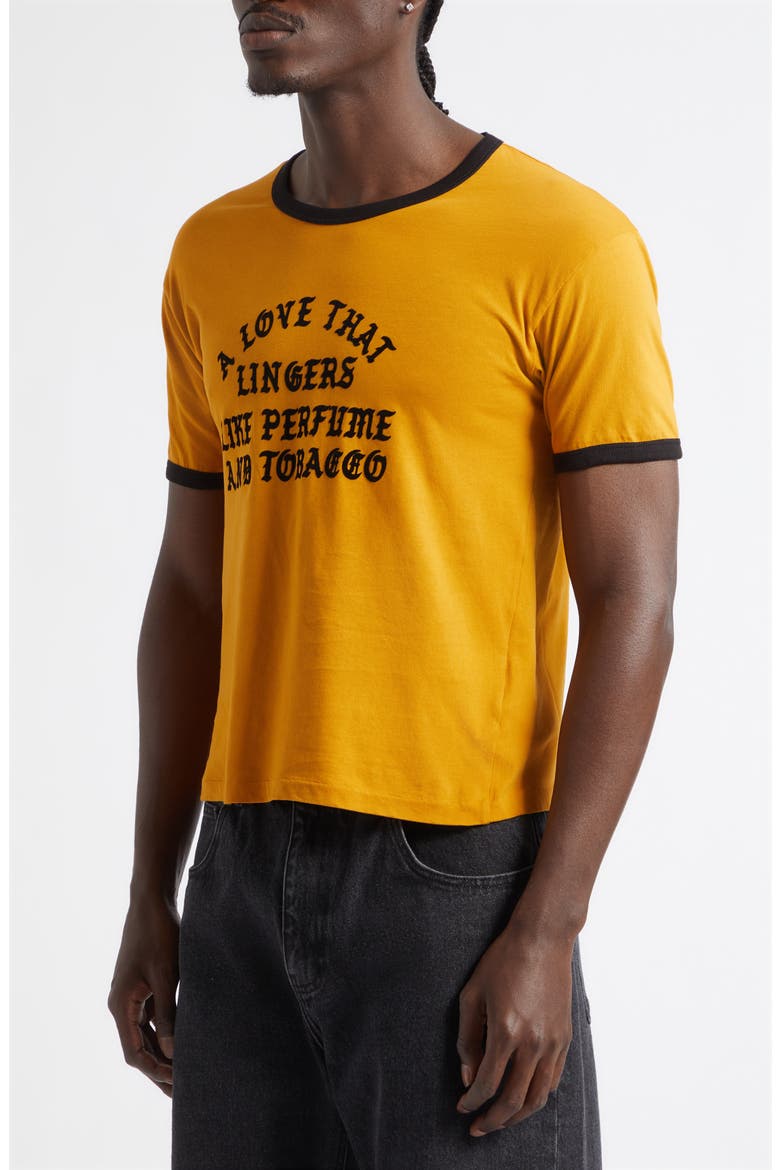 A Love That Lingers Cotton Ringer T-Shirt, Alternate, color, MUSTARD/ BLACK