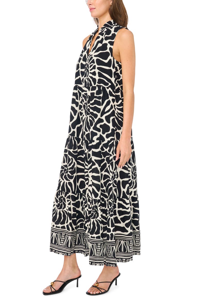 Sleeveless Tiered Maxi Dress, Alternate, color, RICH BLACK