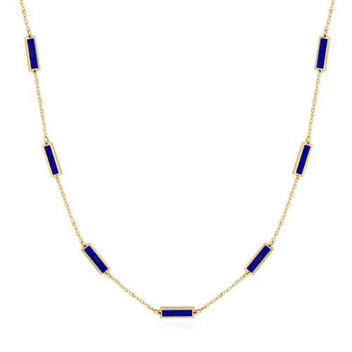 The Lovery Fine Jewelry Lapis Bar Chain Necklace In Blue