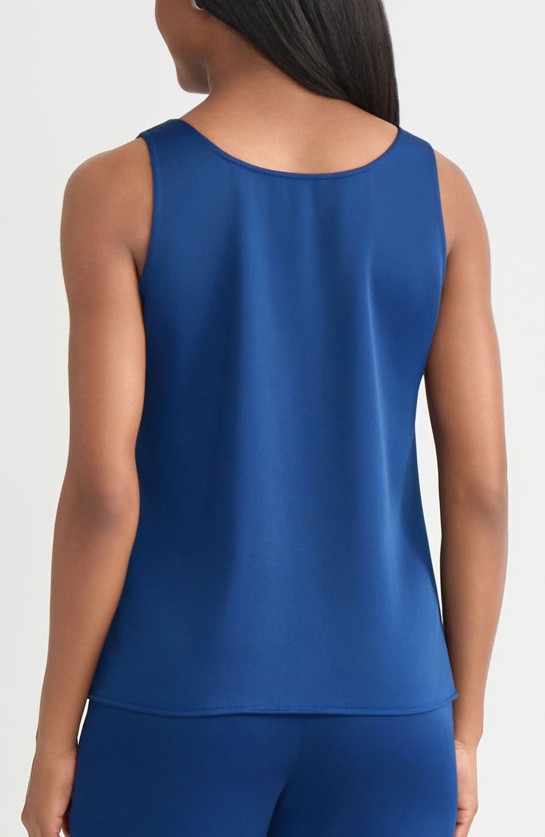 Misook Classic Crêpe de Chine Tank, Alternate, color, Lazuli Blue