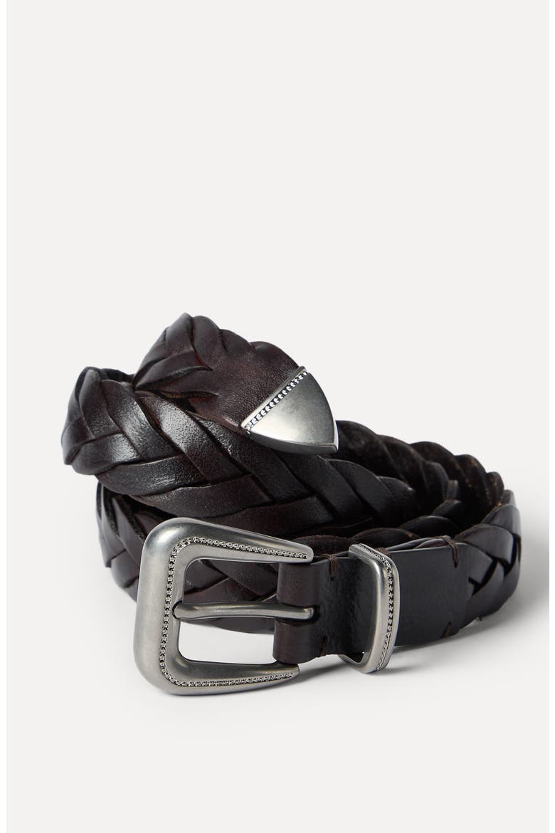 Braided belt, Alternate, color, Rust Brown