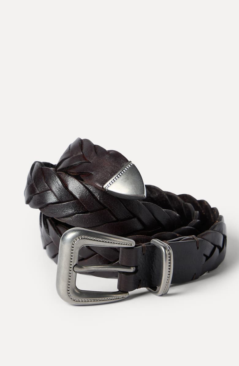 Brunello Cucinelli Braided belt, Alternate, color, Rust Brown