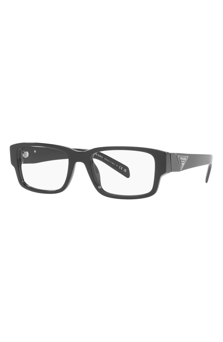 Prada 55mm Rectangular Optical Glasses, Alternate, color, 