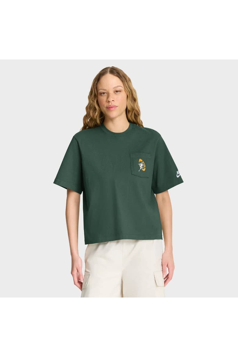 Women's Nike Green Green Bay Packers Rewind Pocket Boxy T-Shirt, Main, color, Green