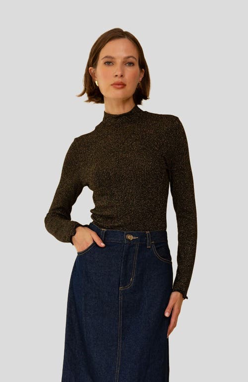Whimsy + Row Gigi Top In Black Sparkle